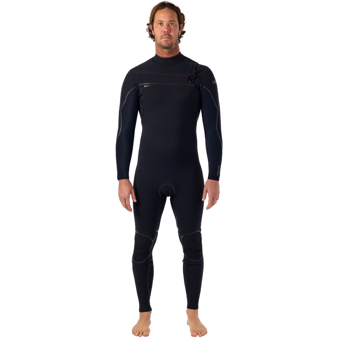 2026 O'Neill Mens Hyperfreak Fire 4/3+mm Chest Zip Wetsuit 5661 - Black / Black